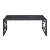 Modern 3-piece Occasional Table Set Black Cocktail Table End Tables Marble-Print Tempered Glass Top
