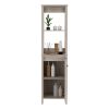 DEPOT E-SHOP New Haven Linen Single Door Cabinet, Two Interior Shelves, Two Open Shelves, Light Gray