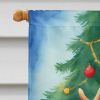 Pug Christmas Reindeer House Flag Large Porch Sleeve Pole Decorative Outside Yard Banner Artwork Wall Hanging, Polyester, House Size, Multicolor