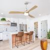 Indoor 52 Inch Ceiling Fan With Dimmable Led Light 6 Speed Remote 3 Wood Blade Reversible DC Motor For Bedroom