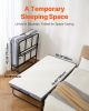 Rollaway Bed, 38 in x 75 in Folding Bed with 4 in Mattress, Twin Size Foldable Bed with Sturdy Metal Frame & Memory Foam Mattress