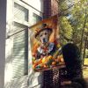 Yellow Labrador Retriever Thanksgiving House Flag Large Porch Sleeve Pole Decorative Outside Yard Banner Artwork Wall Hanging, Polyester, House Size