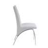 White and Chrome Armless Solid Back Side Chair (Set of 2)