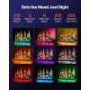 LED Lighted Liquor Bottle Display, 3 Tiers 24 inches, Supports USB, Acrylic Illuminated Home Bar Shelf Display with RF Remote & App Control