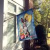 Rat Terrier Happy Birthday House Flag Large Porch Sleeve Pole Decorative Outside Yard Banner Artwork Wall Hanging, Polyester, House Size, Multicolor