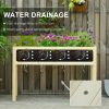 Outsunny Garden Planter Wood Rectangular Folding Outdoor Workstation with Drainage Hole 45.25'' x 22'' x 30''