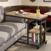Adjustable height C table, mobile side table, home office desk, coffee table, suitable for small spaces