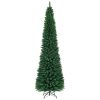 9ft Slim Pencil Christmas Tree - Space-Saving Design for Small Corners, 1500 Realistic PVC Branches with Flocked Finish