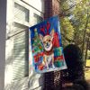 Chihuahua Christmas Reindeer House Flag Large Porch Sleeve Pole Decorative Outside Yard Banner Artwork Wall Hanging, Polyester, House Size, Multicolor