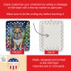 English Bulldog Christmas Reindeer Porcelain Ornament Christmas Tree Hanging Decorations for Home Christmas Holiday, Rectangle, Gift, Multicolor