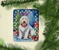 Komondor Christmas Reindeer Porcelain Ornament Christmas Tree Hanging Decorations for Home Christmas Holiday, Rectangle, Gift, Multicolor