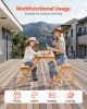 2-in-1 Transforming Interchangeable Picnic Table Wooden Table Bench Set Outdoor