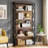 Bookshelf, BEtagere Metal and Wooden Bookcase for Home Office