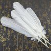 50 Pcs DIY Large White Artificial Turkey Feathers for Art and Craft, 9-12 inch