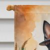 Boston Terrier Thanksgiving House Flag Large Porch Sleeve Pole Decorative Outside Yard Banner Artwork Wall Hanging, Polyester, House Size, Multicolor