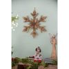 21.7x 21.7" Large Fir Wood Snowflake Ornaments, Hanging Home Decor Accents for Christmas Tree, Wall Art, Holiday Display, Set of 2