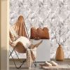 Boho Sand Monstera Leaf Abstract Plants Modern Peel and Stick Wallpaper Wall Decor Self Adhesive Wall Paper Stick on Easy Peel Off Contact for Renter