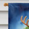 Rottweiler Christmas Reindeer House Flag Large Porch Sleeve Pole Decorative Outside Yard Banner Artwork Wall Hanging, Polyester, House Size, Multicolo