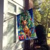 Vizsla Christmas Reindeer House Flag Large Porch Sleeve Pole Decorative Outside Yard Banner Artwork Wall Hanging, Polyester, House Size, Multicolor