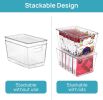 6 Pack Clear Stackable Storage Bins with Lids, Large Plastic Containers with Handle for Pantry Organizer and Storage,Perfect for Bathroom,Cabinet