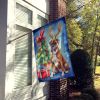 Boxer Christmas Reindeer House Flag Large Porch Sleeve Pole Decorative Outside Yard Banner Artwork Wall Hanging, Polyester, House Size, Multicolor