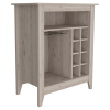 Bar- coffee cart 38" H, Kitchen or living room cabinet storage, with 8 bottle racks, a central shelf with 1 Cup holders, ideal for storing glasses