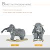 Qaba Gray Mammoth Elephant Plush Rocking Horse, Realistic Sounds, Soft Ride-On Rocker for Kids, Ideal Toddler Toy, 18-36 Months