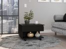 Black Wengue 1-Drawer 1-Shelf Lift Top Coffee Table