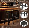 Set of 2 29" Swivel Bar Stools with Footrests And Crossbars Adjustable Height Non-Slip Stool for Kitchen Island Or Breakfast Bar