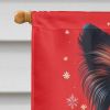 Papillon Holiday Christmas House Flag Large Porch Sleeve Pole Decorative Outside Yard Banner Artwork Wall Hanging, Polyester, House Size, Multicolor