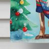 Coonhound Christmas House Flag Large Porch Sleeve Pole Decorative Outside Yard Banner Artwork Wall Hanging, Polyester, House Size, Multicolor