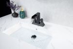 2-Handle Lavatory Faucet Brushed Nickel Bathroom Sink Faucet with Metal Pop-up Drain and Faucet Supply Lines