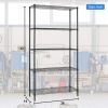 5 Tier Wire Shelving Unit 1250lb Capacity Black