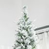 9ft Unlit Snow Flocked Pine Artificial Christmas Tree with Realistic Branches and 1159 Tips, Green