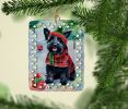 Scottish Terrier Christmas Porcelain Ornament Christmas Tree Hanging Decorations for Home Christmas Holiday, Rectangle, Gift, Multicolor
