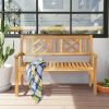 1PC Patio Bench with Curved Backrest and Armrest