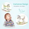 Qaba Wooden Rocking Horse, Classic Toddler Ride-On, Safe Traditional, White with Safety Bar, for 1-3 Years