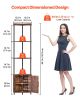 VEVOR 5 Tier Corner Shelf Tall Corner Stand with LED Light & Doors Narrow Rack
