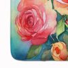Oklahoma Roses in Watercolor Memory Foam Kitchen Mat Machine Washable Anti-Fatigue Mat Cushion Comfort Bath Mat or Kitchen Rug