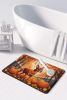 Red Miniature Pinscher Fall Memory Foam Kitchen Mat Machine Washable Anti-Fatigue Mat Cushion Comfort Bath Mat or Kitchen Rug