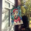 Lakeland Terrier Christmas House Flag Large Porch Sleeve Pole Decorative Outside Yard Banner Artwork Wall Hanging, Polyester, House Size, Multicolor
