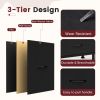 8-Drawer Fabric Dresser with Power Outlets & LED Light, Multifunctional TV Stand Storage Cabinet for Bedroom, Living Room, Office & Hallway, Black