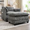 55.32*39.76" Oversized Sofa Indoor,Portable ottoman,Boucle Single Sofa Bed with Wider seat,Double deep cushion