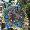 1pc 3D Hanging Wind Spinner Outdoor Decor For Garden Wind Chimes Metal Yard Spinners 3D Stainless Steel Spinner Gifts Mandala 3D Spinner With 360�� Ro