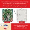 German Rex Cat By the Christmas Tree Porcelain Ornament Christmas Tree Hanging Decorations for Home Christmas Holiday, Rectangle, Gift, Multicolor