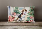 Waiting on Christmas Throw Pillow Throw Pillow for Indoor Couch Bed Outdoor Patio Washable, Beagle 1248,12Hx16W