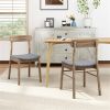 2PCS Solid Rubber Wood Dining Chairs , 400 LBS Capacity Padded Upholstered Kitchen Chairs