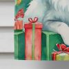 Turkish Angora Cat By the Christmas Tree House Flag Large Porch Sleeve Pole Decorative Outside Yard Banner Artwork Wall Hanging, Polyester, House Size