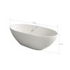 65 in. Solid Surface Freestanding Soaking Bathtub in Matte White