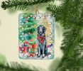 Scottish Deerhound Christmas Porcelain Ornament Christmas Tree Hanging Decorations for Home Christmas Holiday, Rectangle, Gift, Multicolor
